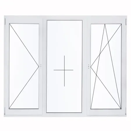 Окно ПВХ WHS трехстворчатое 1200x1600 мм (ВхШ) двухкамерный стеклопакет белый (с двух сторон) объектив witrue 4 мм 5мп для экшн камер