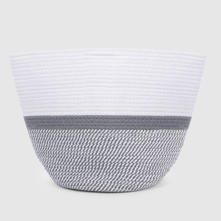 Корзина для белья Yikai белая с серым 33х33х36 см