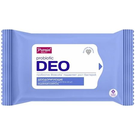 Салфетки влажные Premial Дезодорирующие 20 шт