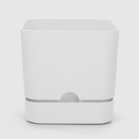 Горшок с поддоном Polimod Begonya квадратный белый 16x16 см