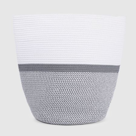 Корзина для белья Yikai белая с серым 40х40х50 см
