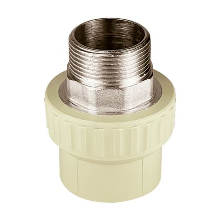 Муфта полипропиленовая Valfex 40 мм х 1 1/4 НР(ш) под ключ серая (10135040Г)