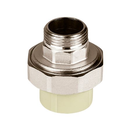 Муфта полипропиленовая Valfex разъемная (американка) 25 мм х 3/4 НР(ш) серая (10156020Г)