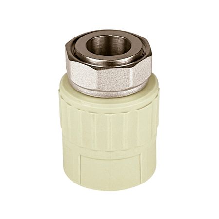 Муфта полипропиленовая Valfex с накидной гайкой 20 мм х 3/4 ВР(г) серая (10139120Г) муфта полипропиленовая pro aqua 25мм