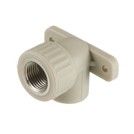 Угол полипропиленовый Valfex комбинированный с креплением 20 мм х 1/2 ВР(г) серый (10120020Г)