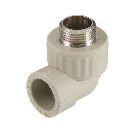 Угол полипропиленовый Valfex комбинированный 25 мм х 3/4 НР(ш) серый (10126025Г)