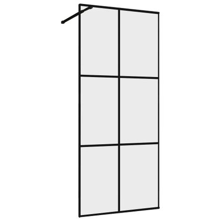Душевая перегородка Abber Immer Offen черная 100х200 см стекло прозрачное 6 мм (AG62100B)