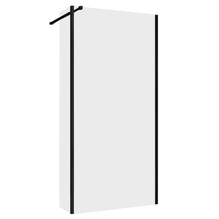 Душевая перегородка Abber Immer Offen черная 100х200 см стекло прозрачное 6 мм (AG66100B)