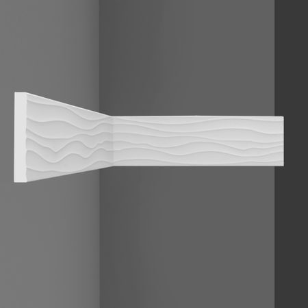 Молдинг из экополимера ударопрочный 60х8х2000 мм под покраску Stenopol C7043 белый