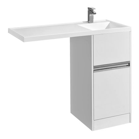 Тумба под раковину и стиральную машину Aquaton Лондри 40 см белая (1A236001LH010)