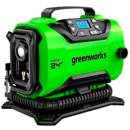 Компрессор автомобильный Greenworks 24V/12V, без АКБ и ЗУ (3400807)