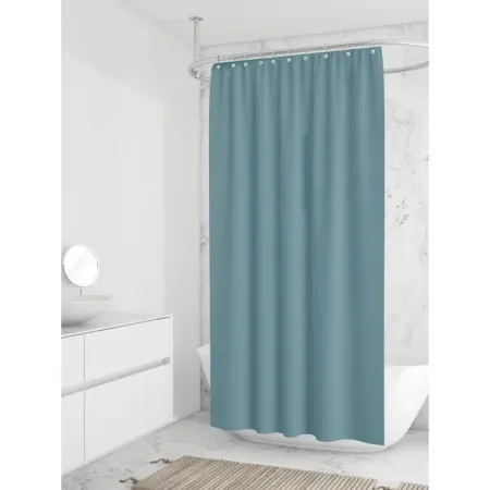 Штора для ванной 180x180 лавита серо-синий пэс
