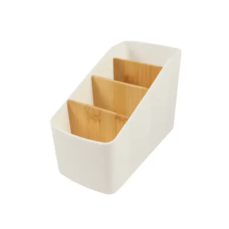 Органайзер лайт пластик/бамбук белый