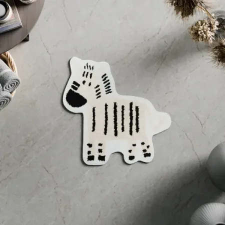 Ковер саванна микрофибра 50x80 см черно-белый