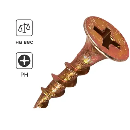 Саморезы по дереву DILWIS потайные острые оцинкованные 3.5x16 мм на вес деревянные номерки столов 1 40