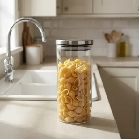 Банка для сыпучих продуктов Mallony Oceano 1.3 л стекло цвет прозрачный пластиковые банки mason 8 унций   из 6 штук