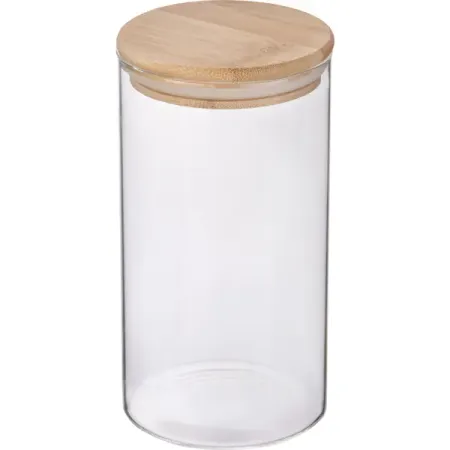 Банка для сыпучих продуктов Mallony Bambu 1.3 л стекло цвет прозрачный