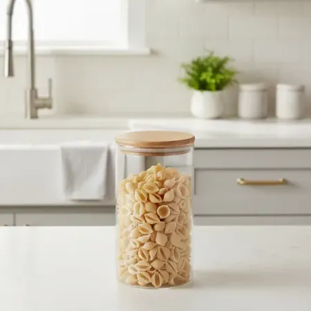 Банка для сыпучих продуктов Mallony Bambu 1.3 л стекло цвет прозрачный пластиковые банки mason 8 унций   из 6 штук