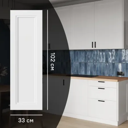 Фасад кухонного шкафа Котлас 33x102 см KONSENSA МДФ цвет белый александр григорьевич ветошкин переработка промышленных и бытовых отходов технология и техника защиты литосферы