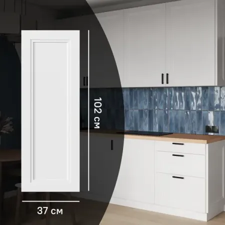 Фальшпанель для кухонного шкафа Котлас 37x102 см KONSENSA МДФ цвет белый александр григорьевич ветошкин переработка промышленных и бытовых отходов технология и техника защиты литосферы