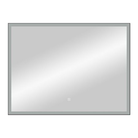 Зеркало с подсветкой прямоугольное 80х60 см в раме черной с сенсорным включением Continent Viseu (ЗЛП2419) зеркало в багетной раме evoform красная волна 89 мм 71x71 см