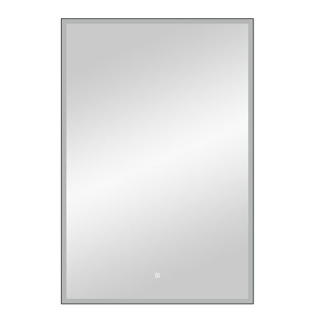 Зеркало с подсветкой прямоугольное 60х100 см в раме черной с сенсорным включением Continent Viseu (ЗЛП2421)