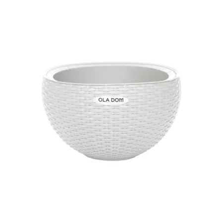 Кашпо для цветов Ola Dom Rattan 5 л белый