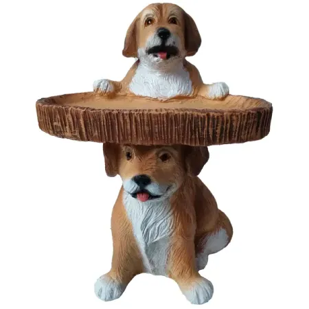 Садовая фигура Собачки-поилка 25x19x17 см миниатюрная садовая скульптура