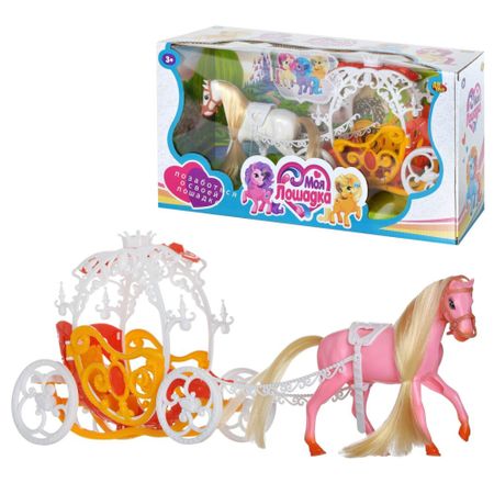 Карета с лошадкой ABtoys 2 вида в коллекции (PT-01460) в ассортименте