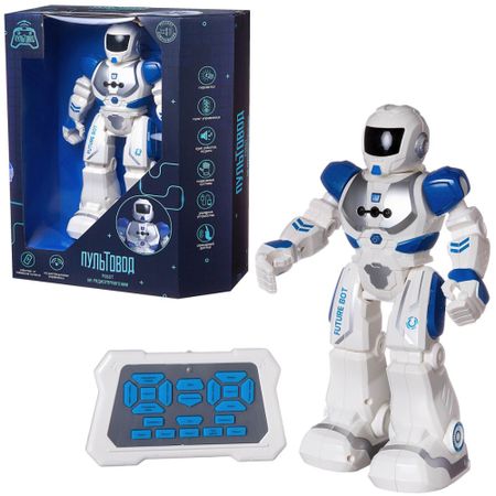 Робот Junfa на радиоуправлении Свет/Звук/Движение с русским озвучанием (ZY818334/бело-синий)