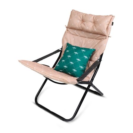 Кресло-шезлонг Ника с матрасом и декоративной подушкой бамбукового цвета 85х64х86 см