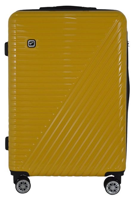 Чемодан жесткий Airport желтый 8 колес, размер L
