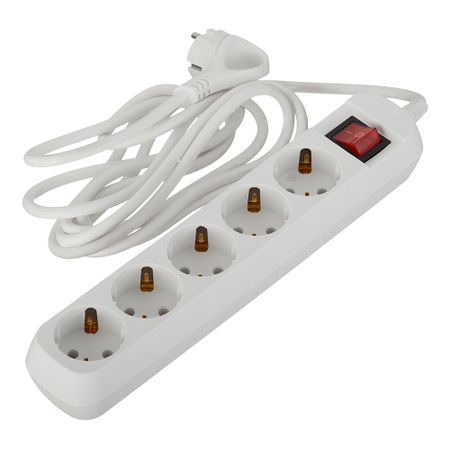 Удлинитель Эра 5 розеток 3 м ПВС 3х0,75 кв.мм 10 А 2,2 кВт с кнопкой белый (Б0035757) mabuchi rs 385ph 2075 mini 385 электродвигатель постоянного тока 6 в 12 в 11800 об мин высокоскоростная щетка micro 27 5 мм электродвигатель diy бытовая техника