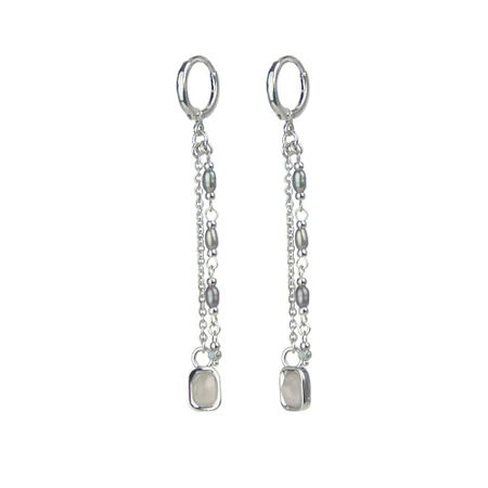 Серьги LANZEROTTI Серьги с гематитом, кварцем и жемчугом