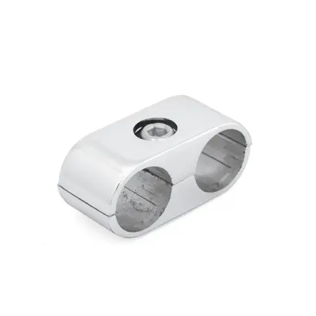 Соединитель 2-х труб параллельный ⌀25 хром