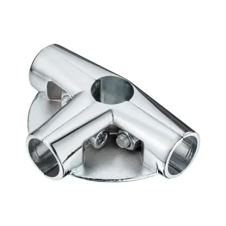 Соединитель 4-х труб с площадкой ⌀25 хром