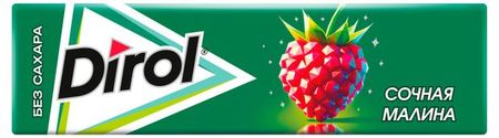 Резинка жевательная Dirol яркая малина без сахара, 13,6 г