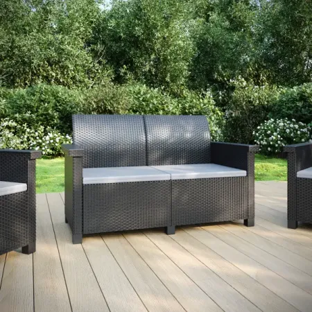 Диван садовый BEGINIA Basegi 131x69.5x79 см полипропилен темно-серый