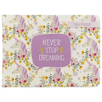 Обложка для студенческого Единороги с цветами (СБ2017-039)