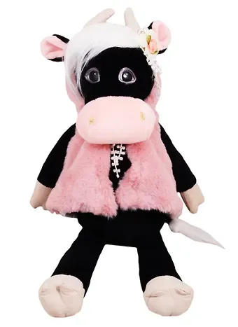 Мягкая Игрушка Maxitoys Luxury, Коровка Даша в Меховой Накидке, 23см