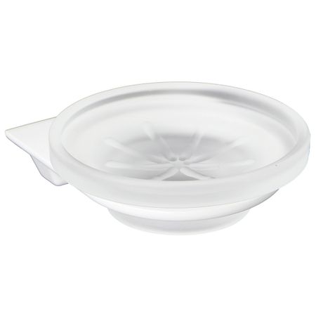 Мыльница для ванной WasserKraft Kammel K-8300White с держателем стекло/металл белая (K-8329W)