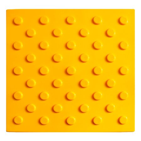 Тактильная плитка ТПУ конус шахматка 300х300х6,5 мм желтая
