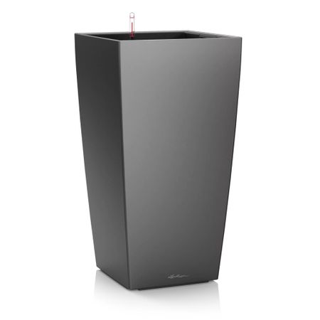 Кашпо с автополивом Lechuza Cubico антрацитовый металлик 50x50x95 см