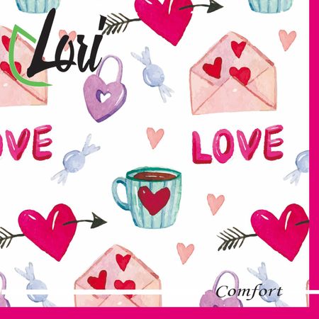 Салфетки Lori Comfort бумажные Конверт 2х-слойные 33х33 см, 16 шт