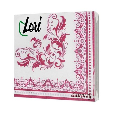 Салфетки Lori Luxury красные 3х-слойные 33х33 см, 16 шт