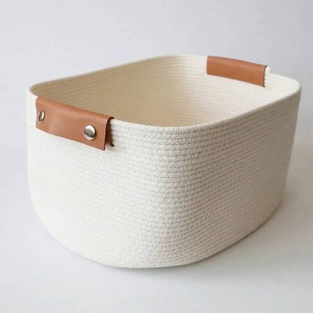 Корзина для хранения OLALA HOME Корзина с кожаными ручками блюдо для запекания nouvelle home kawaii forest bear 22х12 5х5см 0 6л прямоуг с ручками фарфор