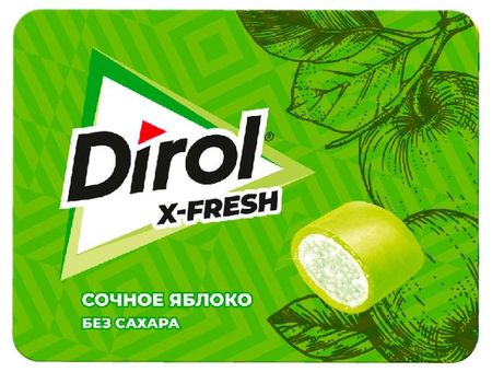 Резинка жевательная Dirol XFRESH сочное яблоко без сахара, 16 г