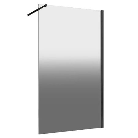 Душевая перегородка Abber Immer Offen черная 100х200 см стекло матовое 6 мм (AG69101BD)