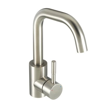 Смеситель для кухни и раковины Corsa Deco TS нержавеющая сталь с поворотным изливом однорычажный (FKTS)