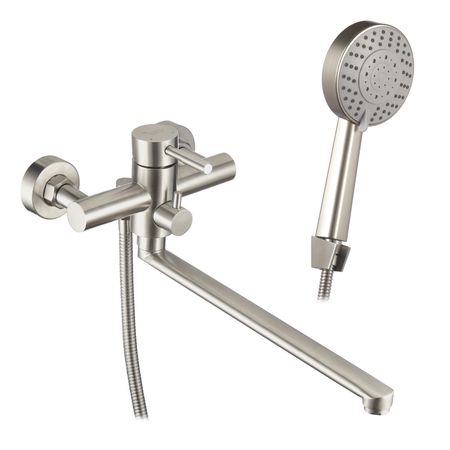 Смеситель для ванны Сorsa Deco AS нержавеющая сталь однорычажный с длинным изливом с лейкой (FBTAS3)